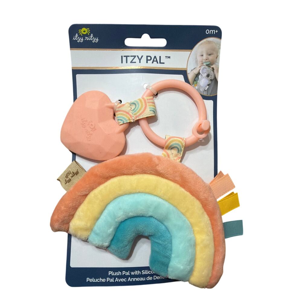Baby Itzy Ritzy Plush Rainbow Pal Heart & Silicone Teether New